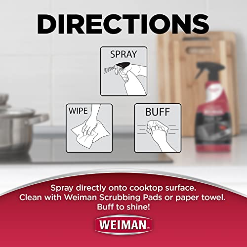 Weiman Cooktop Cleaner for Daily Use (2 Pack) Streak Free, Residue Free, Non-Abrasive Formula - 22 Ounce