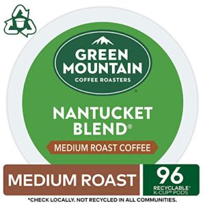 Green Mountain Coffee Roasters Nantucket Blend, Single-Serve Keurig K-Cup Pods, Medium Roast Coffee, 24 Count (Pack of 4), Total 96 Count