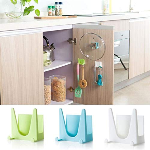 Kitchen & Dining, iuuhome Plastic Kitchen Pot Pan Cover Shell Cover Sucker Tool Bracket Storage Rack (Green)