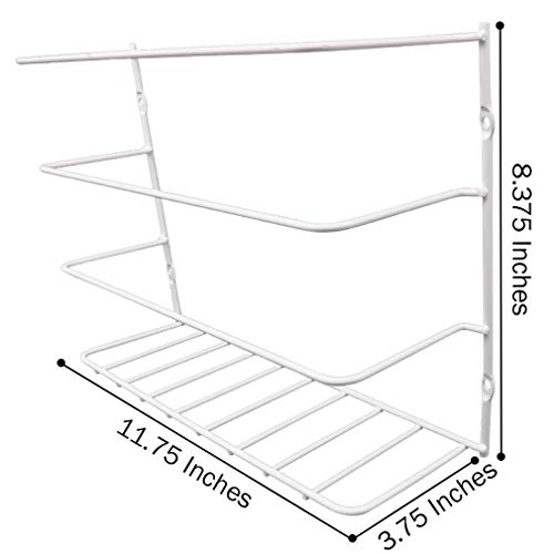 Evelots Cutting Board/Wrap/Foil/Wax Paper Storage Rack-Wall/Door Mount-White