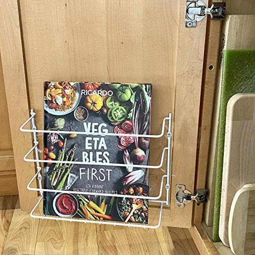 Evelots Cutting Board/Wrap/Foil/Wax Paper Storage Rack-Wall/Door Mount-White