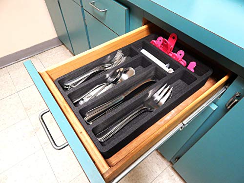 Polar Whale Flatware Silverware Drawer Organizer for Rv and Campers Cutlery Forks Knives Spoons Non-Slip Waterproof Compact Tray Insert 9.5 X 14.9 X 2 Inch 6 Slot Great for Home Kitchen