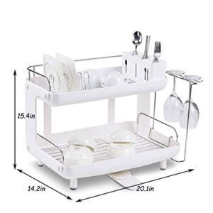 SDGH Double Dish Rack - Kitchen Sink Drain Rack Tableware Dish Rack