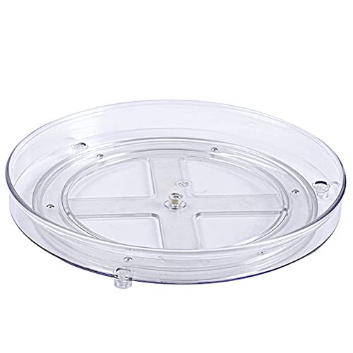 Lazy Susan Rotating Kitchen Turntable Food Storage Spinning Organizer Container for Countertop, Cabinet, Pantry, Fridge, Cupboard, Vanity, Office, Baking Supplies, Spices, Condiments - 10.5" Clear