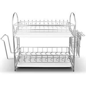 sdgh stainless steel dish rack – double-layer multi-function dish rack drain rack