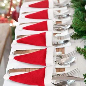 Christmas Decoration Novelty Christmas Festive Decoration, 35PCS Christmas Decorative Tableware Fork Set Christmas Hat Storage Tool Merry Xmas Decor Ornaments Party Decor Gifts for Kids Adult