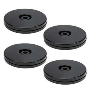 geesatis 4 pcs acrylic lazy susan 3 inch rotating turntable organizer bearings round swivel plate for spice rack table cake kitchen pantry, black