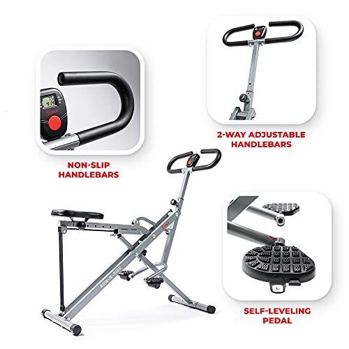 Sunny Health & Fitness Squat Assist Row-N-Ride™ Trainer for Glutes Workout with Online Training Video