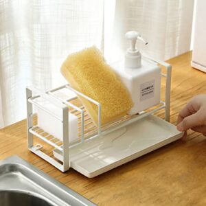 LUVADU ZCX Sink Organizer Kitchen Sink Organiser, Sink Storage Holder,Soap Dish Dispenser Brush Holder Storage Soap Dispenser Organizer (Size : Small)