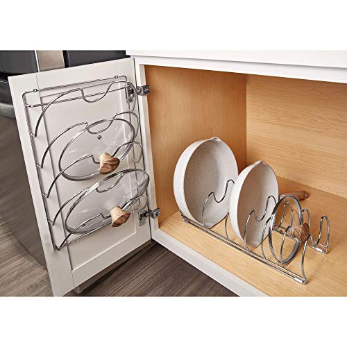 InterDesign Classico Kitchen Cabinet Storage Organizer for Skillets; Pans - 17"; Chrome