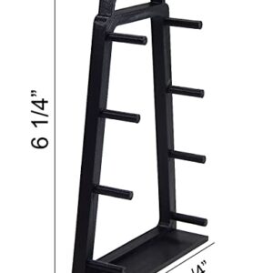 Black Knife Display Stand Rack Holder Organizer For 4 Medium To Large Pocket Or Fixed Blade Knives - Holds Four Blades - Wall Mount Or Sit On Flat Surface