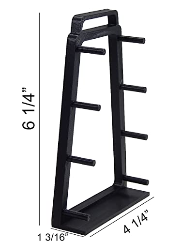 Black Knife Display Stand Rack Holder Organizer For 4 Medium To Large Pocket Or Fixed Blade Knives - Holds Four Blades - Wall Mount Or Sit On Flat Surface