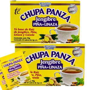 tea chupa panza, tea based onginger root, pinneapple, flaxseed & cinnamon (30 tea bags/0.10 oz each) – set of 2