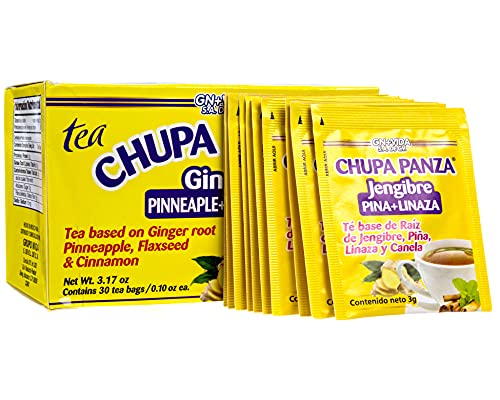 Tea CHUPA Panza, Tea Based ONGINGER Root, PINNEAPPLE, Flaxseed & Cinnamon (30 Tea Bags/0.10 oz Each) - SET OF 2