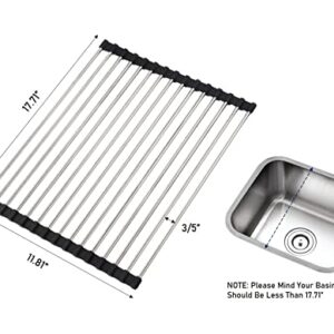 Frontier Stainless Steel Over The Sink Roll Up Dish Drying Rack