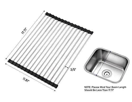 Frontier Stainless Steel Over The Sink Roll Up Dish Drying Rack