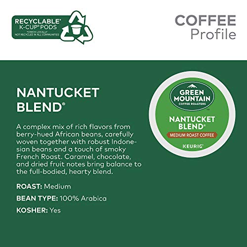 Green Mountain Coffee Roasters Nantucket Blend, Single-Serve Keurig K-Cup Pods, Medium Roast Coffee Pods, 48 Count