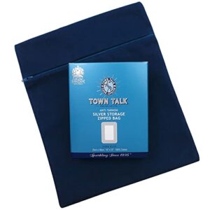 anti-tarnish zipped silver storage bag by town talk (10″ x 12″)