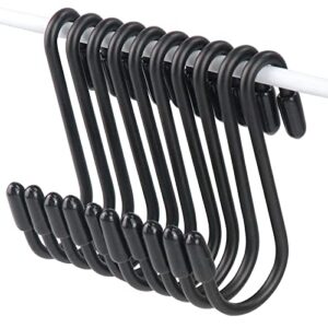 40 pack 2.5 inch small s hooks hanging for kitchen pan pot rack, heavy duty s hooks for hanging pots and pans , shelving, garage, grid wall, storage racks, bakers racks, bathroom (black)
