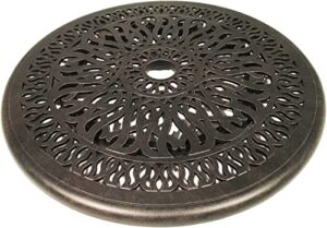 cast aluminum 24″ round lazy susan turntable rotating tray antique bronze.