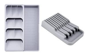 somier expandable cutlery tray kitchen drawer organizer and in-drawer knife holder