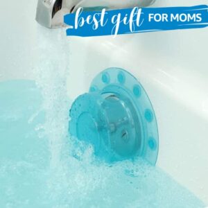 SlipX Solutions Bottomless Bath | Overflow Drain Cover for Tub | Best Gifts for Mom, Spa & Bath Accessories | Drain Block, Water Stopper Plug | Bath Essentials for Women | 4" Diameter, Clear