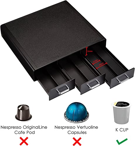 Amazon Basics Coffee Pod Storage Drawer for K-Cup Pods, 36 Pod Capacity, Black