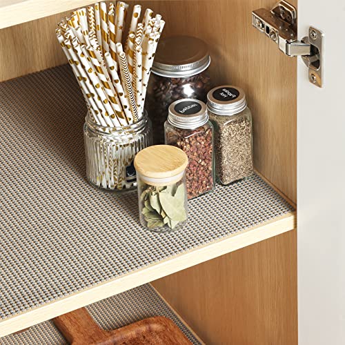 BAKHUK Grip Shelf Liner, Non-Adhesive 17 Inch x 25 Feet Cabinet Liner Durable Organization Liners for Kitchen Cabinets Drawers Cupboards Bathroom Storage Shelves (Gray)