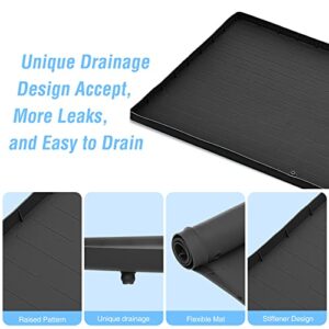 Under Sink Mat for Kitchen Waterproof,34" x 22" Large Silicone Waterproof Mat under sink organizers Kitchen Bathroom Cabinet Mat and Protector for Drips Leaks Spills Tray (34"x 22"Black)