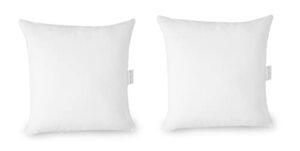 18 x 18 throw pillow insert – pack of 2 white throw pillows, down alternative pillow inserts for decorative pillow covers, throw pillows for bed, couch pillows for living room