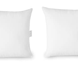 18 x 18 Throw Pillow Insert - Pack of 2 White Throw Pillows, Down Alternative Pillow Inserts for Decorative Pillow Covers, Throw Pillows for Bed, Couch Pillows for Living Room