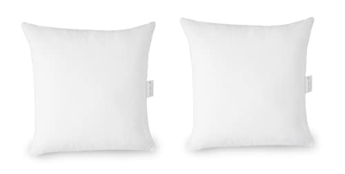 18 x 18 Throw Pillow Insert - Pack of 2 White Throw Pillows, Down Alternative Pillow Inserts for Decorative Pillow Covers, Throw Pillows for Bed, Couch Pillows for Living Room