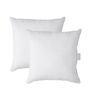 18 x 18 Throw Pillow Insert - Pack of 2 White Throw Pillows, Down Alternative Pillow Inserts for Decorative Pillow Covers, Throw Pillows for Bed, Couch Pillows for Living Room