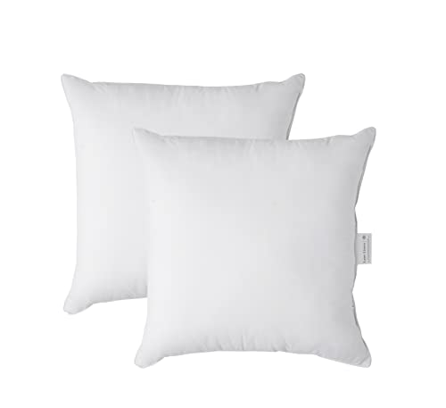 18 x 18 Throw Pillow Insert - Pack of 2 White Throw Pillows, Down Alternative Pillow Inserts for Decorative Pillow Covers, Throw Pillows for Bed, Couch Pillows for Living Room