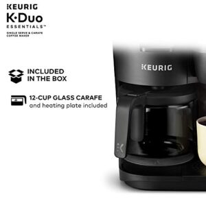 Keurig K-Duo Coffee Maker, Single Serve and 12-Cup Carafe Drip Coffee Brewer, Compatible with K-Cup Pods and Ground Coffee, Black