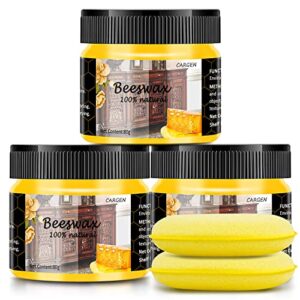 cargen 3 pcs wood seasoning beewax natural beewax traditional wood wax multipurpose beeswax furniture polish for wood polish furniture care