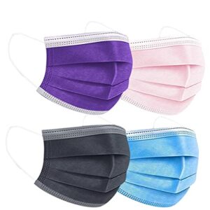 100PCS Multicolor Disposable Face Mask 3 Ply Filter Protection Non Medical Face Masks Facial Cover