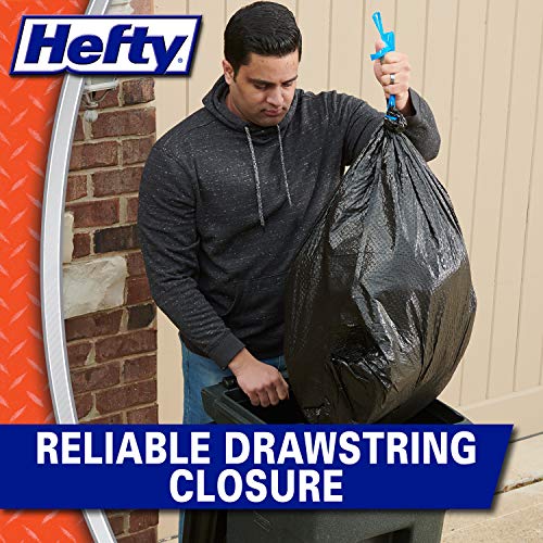 Hefty Ultra Strong Multipurpose Large Trash Bags, Black, White Pine Breeze Scent, 30 Gallon, 25 Count
