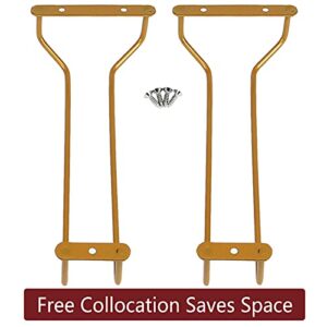 Casaphoria Set of 2-10-Inch Long, Wine Glass Rack, Wire Hanging Rack, Wine Glass Hanging Rack, Wire Wine Glass Hanger Rack, Stemware Rack, Under Cabinet, Brass Finish