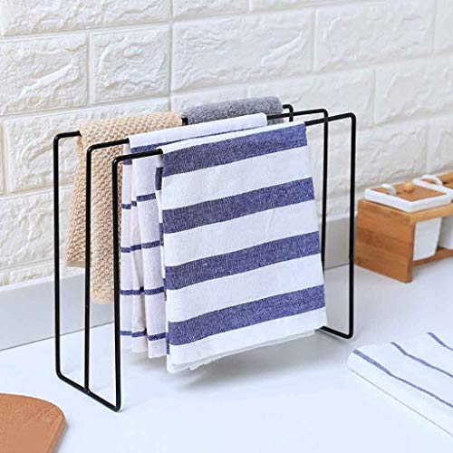 Folding Towel Hanging Drainer Rack Kitchen Sink Holder Rag Storage Washing Wipes All Purpose Pantry Towels (Black, One Size)