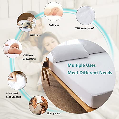 Mattress Protector Full Size Waterproof Mattress Cover Soft Breathable Noiseless Full Mattress Protector Bed Cover Deep Pocket for 6-15" Pad - Machine Washable Vinyl Free (Full, 1 Pack)