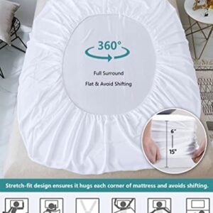 Mattress Protector Full Size Waterproof Mattress Cover Soft Breathable Noiseless Full Mattress Protector Bed Cover Deep Pocket for 6-15" Pad - Machine Washable Vinyl Free (Full, 1 Pack)