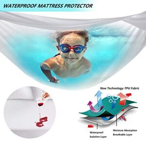 Mattress Protector Full Size Waterproof Mattress Cover Soft Breathable Noiseless Full Mattress Protector Bed Cover Deep Pocket for 6-15" Pad - Machine Washable Vinyl Free (Full, 1 Pack)