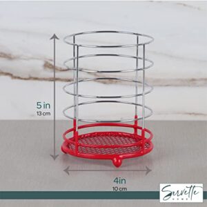 Nonslip Wire Cutlery Holder - Red