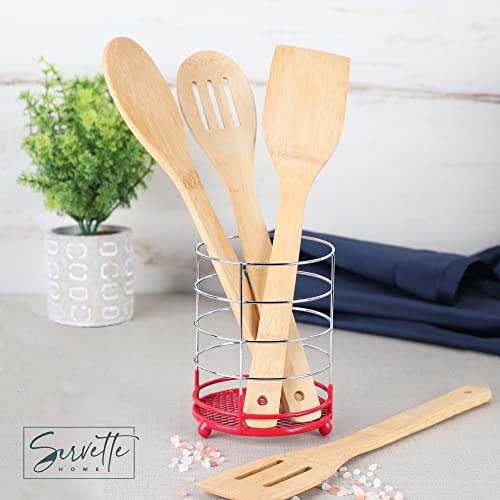 Nonslip Wire Cutlery Holder - Red