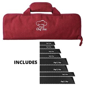 chef sac chef knife roll bag case with 8-pack knife guards included