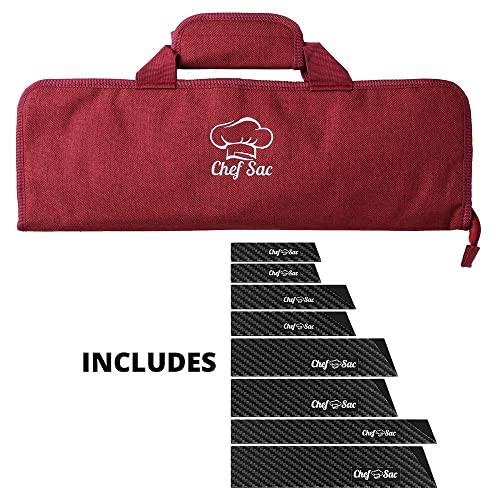 Chef Sac Chef Knife Roll Bag Case with 8-Pack Knife Guards Included