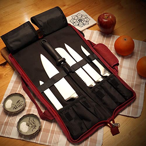 Chef Sac Chef Knife Roll Bag Case with 8-Pack Knife Guards Included