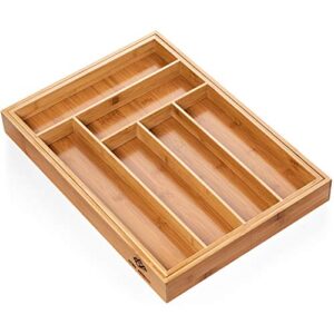 Silverware Tray for drawer -Bamboo Kitchen Drawer Organizer Expandable Bamboo Utensil Holder drawer - Adjustable Cutlery tray - Drawer dividers