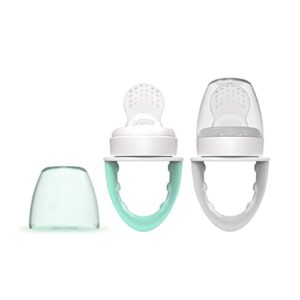 dr. brown’s fresh first silicone feeder, mint & grey, 2 count